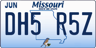 MO license plate DH5R5Z