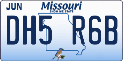 MO license plate DH5R6B