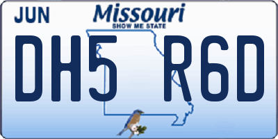 MO license plate DH5R6D