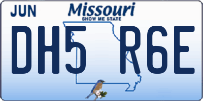 MO license plate DH5R6E