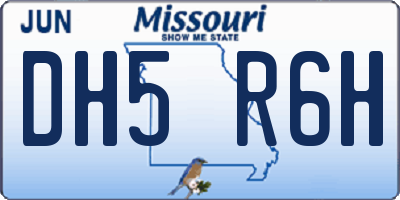 MO license plate DH5R6H