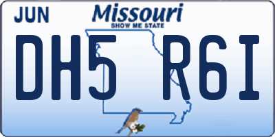 MO license plate DH5R6I