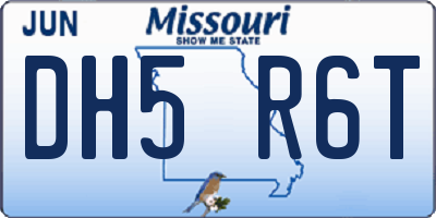 MO license plate DH5R6T
