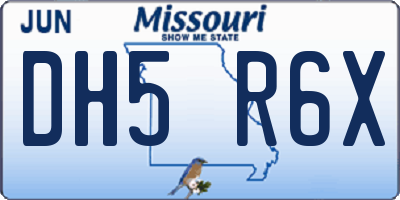 MO license plate DH5R6X