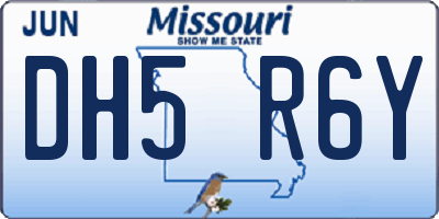 MO license plate DH5R6Y