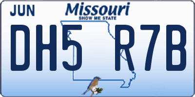 MO license plate DH5R7B