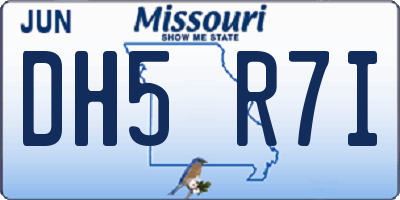 MO license plate DH5R7I