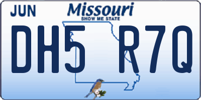 MO license plate DH5R7Q