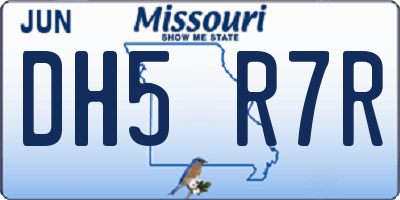 MO license plate DH5R7R