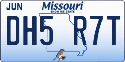 MO license plate DH5R7T