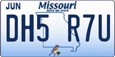 MO license plate DH5R7U