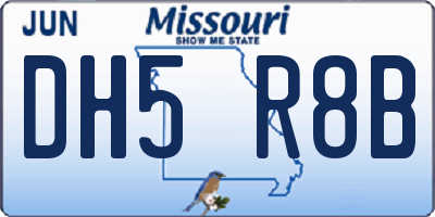 MO license plate DH5R8B
