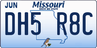 MO license plate DH5R8C