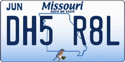 MO license plate DH5R8L