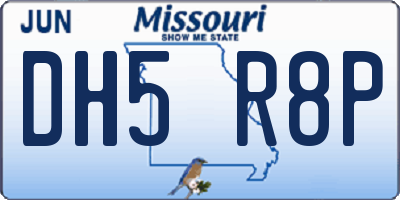 MO license plate DH5R8P