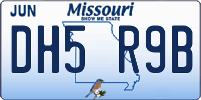 MO license plate DH5R9B