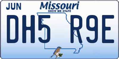 MO license plate DH5R9E
