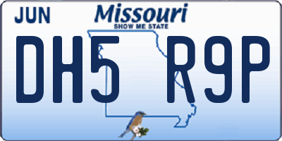 MO license plate DH5R9P
