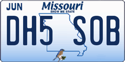 MO license plate DH5S0B