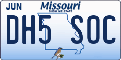 MO license plate DH5S0C