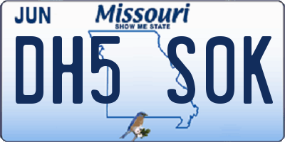 MO license plate DH5S0K
