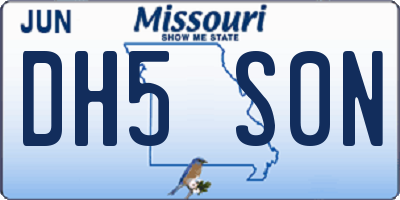 MO license plate DH5S0N