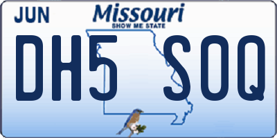 MO license plate DH5S0Q
