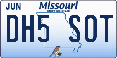 MO license plate DH5S0T