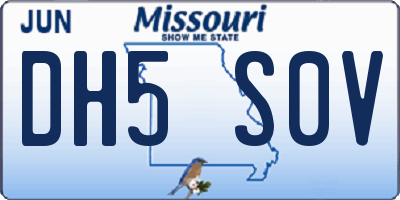 MO license plate DH5S0V