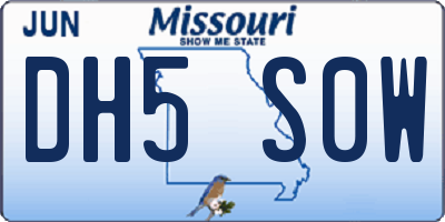 MO license plate DH5S0W