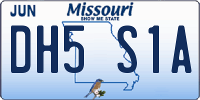 MO license plate DH5S1A