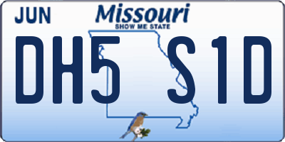 MO license plate DH5S1D