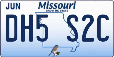 MO license plate DH5S2C