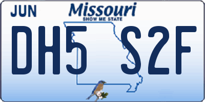 MO license plate DH5S2F