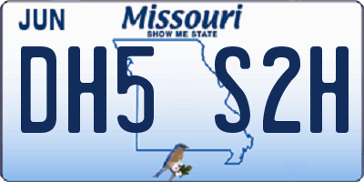 MO license plate DH5S2H