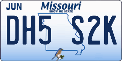 MO license plate DH5S2K