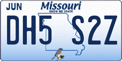 MO license plate DH5S2Z