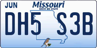 MO license plate DH5S3B
