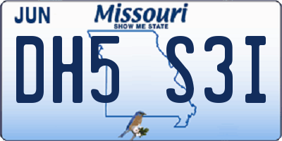 MO license plate DH5S3I