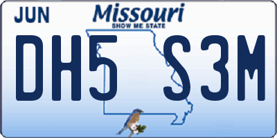 MO license plate DH5S3M