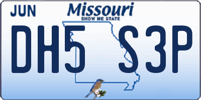 MO license plate DH5S3P