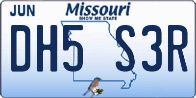 MO license plate DH5S3R