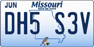 MO license plate DH5S3V
