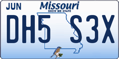 MO license plate DH5S3X