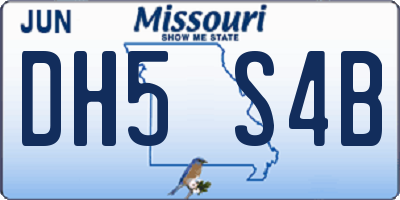 MO license plate DH5S4B