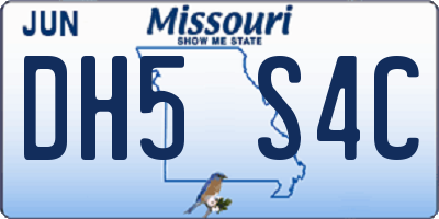 MO license plate DH5S4C