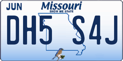 MO license plate DH5S4J