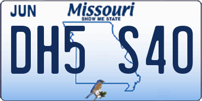 MO license plate DH5S4O