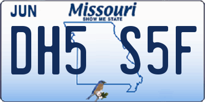MO license plate DH5S5F