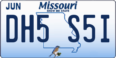 MO license plate DH5S5I